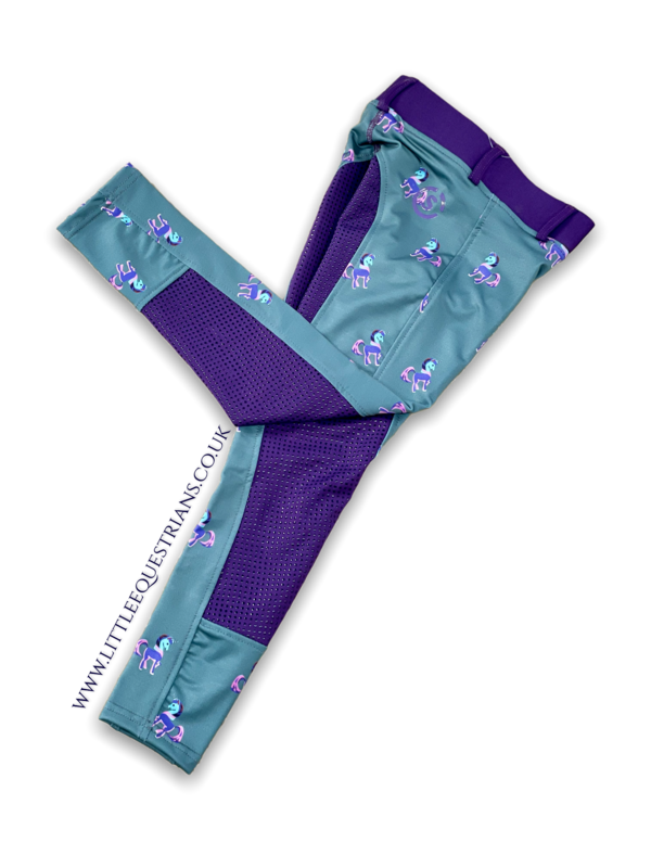 Unicorn riding tights with full silicon seat