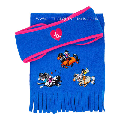 Hy Equestrian Thelwell Race Collection Fleece Headband and Scarf Set
