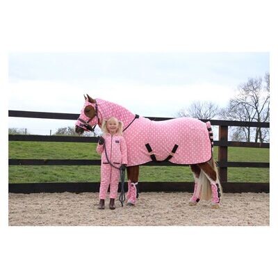 Supreme Products Child's Dotty Fleece Onesie - Pretty Pink