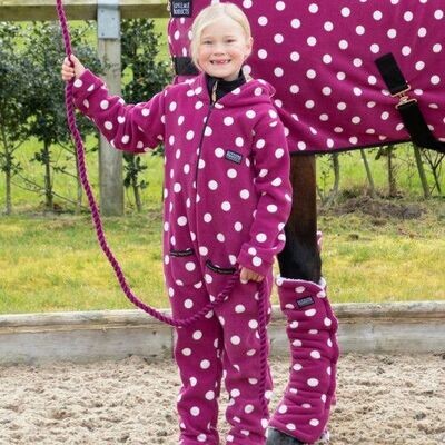 Supreme Products Child's Dotty Fleece Onesie - Magical Mulberry