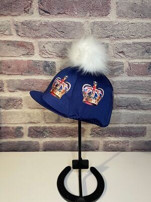 Pompops Limited Edition King's Coronation hat silk with faux fur pompom