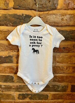 Babygrow Vest - Is It Too Soon To Ask For A Pony?