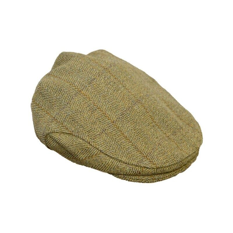 Kids Derby Tweed Flat Cap - Light Sage