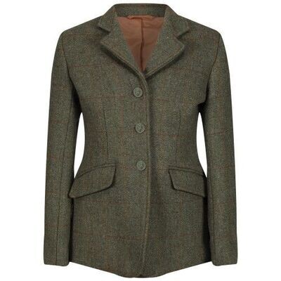 EQUETECH taille 24. Veste de spectacle tweed vert environ 5 à 6 ans