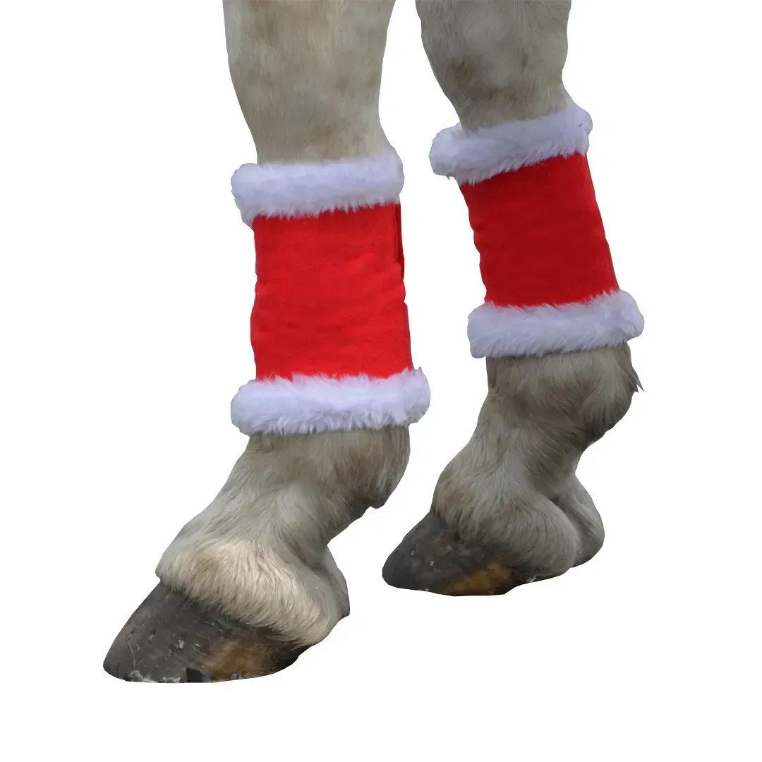 Hy Equestrian Christmas Santa Horse Leg Wraps (Set of 4) PONY SIZE