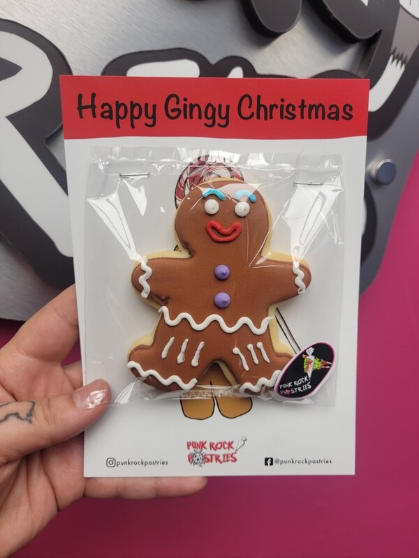 merry gingy christmas cookie card