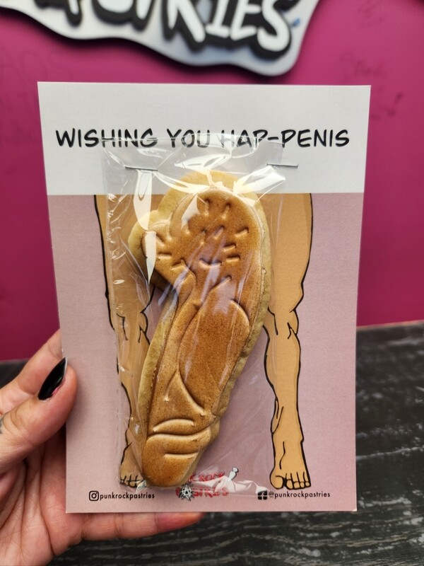 wishing you hap-penis cookie card