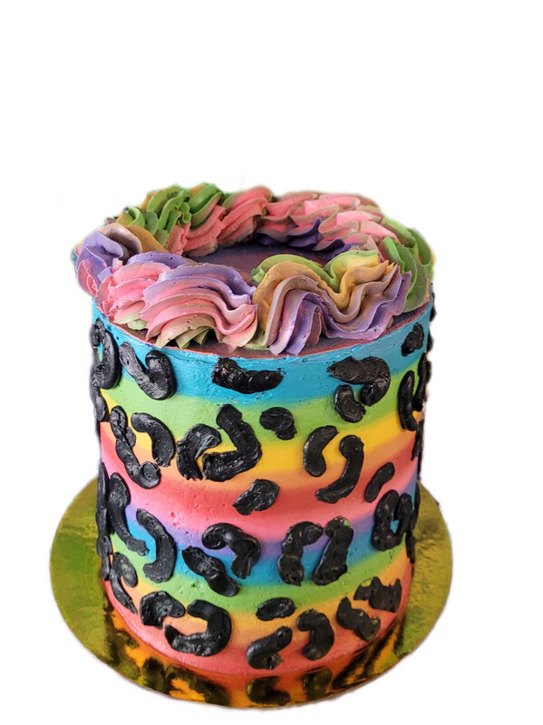 Rainbow Leopard print cake