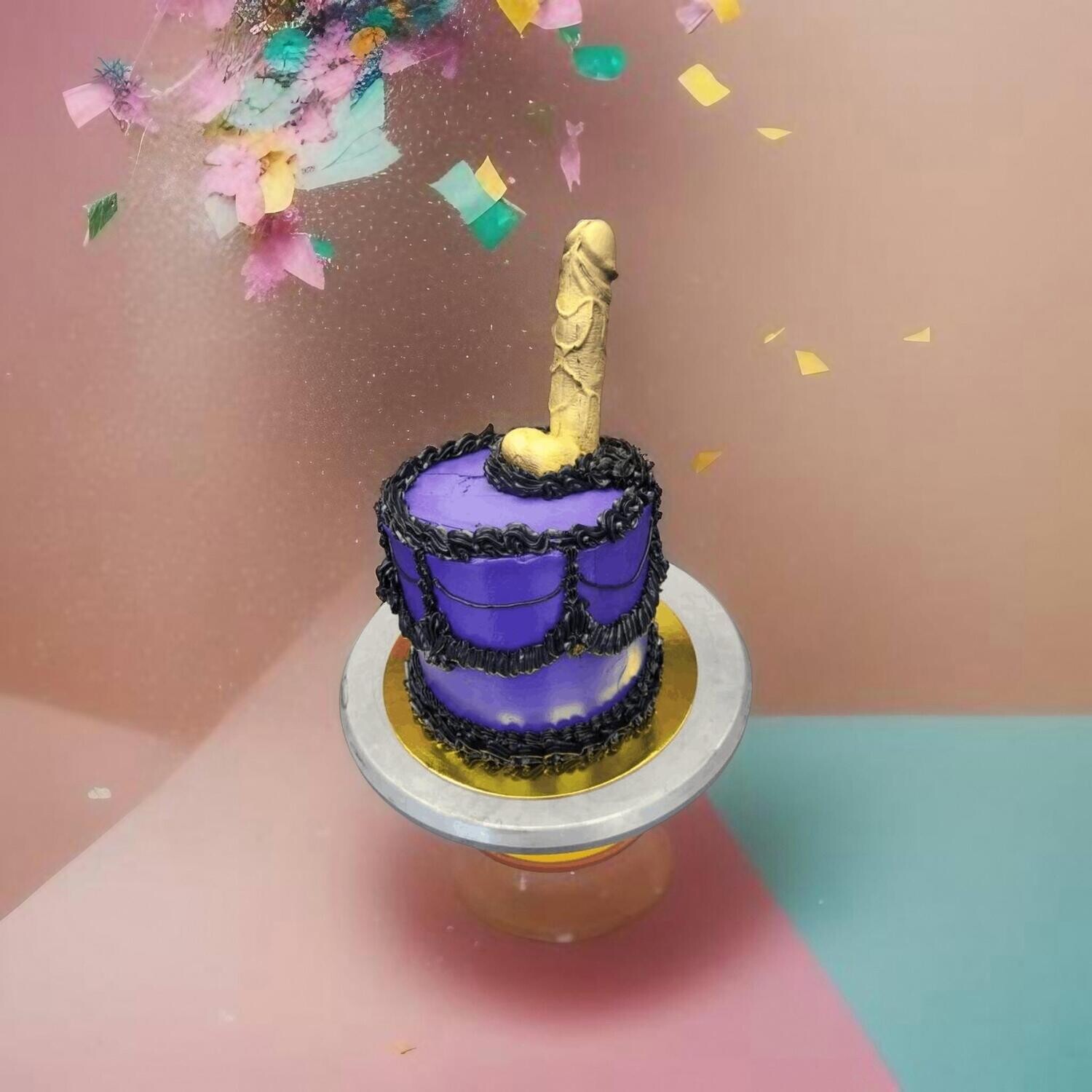 Fancy golden willy cake Fancy golden willy cake