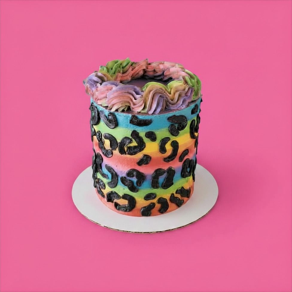 Rainbow Leopard print cake