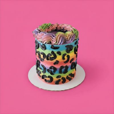 Rainbow Leopard print cake