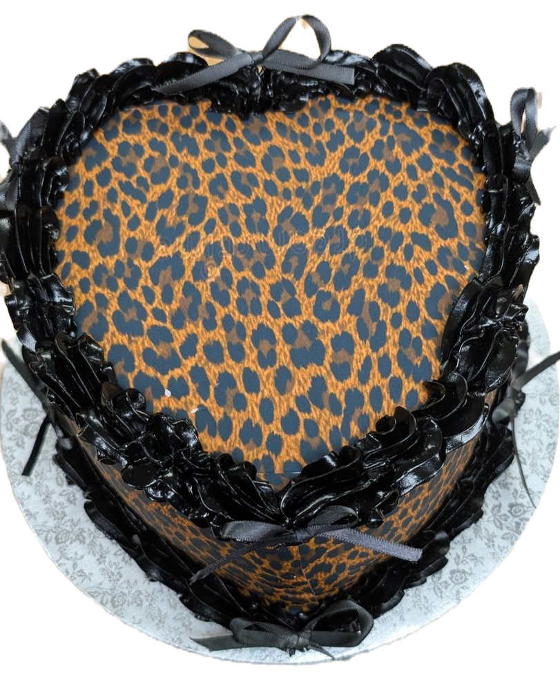 Leopard Print Heart cake
