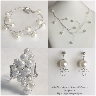 ENSEMBLE 4 BIJOUX PERLES ROMANTIQUES ENSEMBLE 4 BIJOUX PERLES ROMANTIQUES