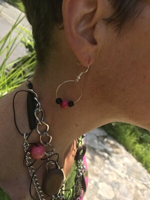 Ensemble 4 Bijoux Triple Chaîne Rose