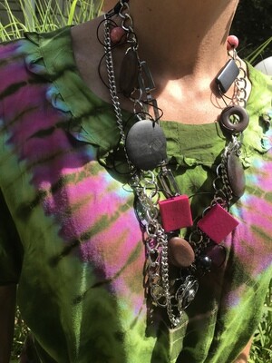 Ensemble 4 Bijoux Triple Chaîne Rose