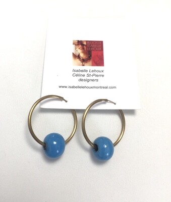 BOUCLES D’OREILLES ANNEAUX LAITON BLEU BOUCLES D’OREILLES ANNEAUX LAITON BLEU