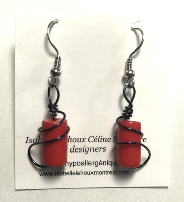 BOUCLES D’OREILLES TUB ROUGE