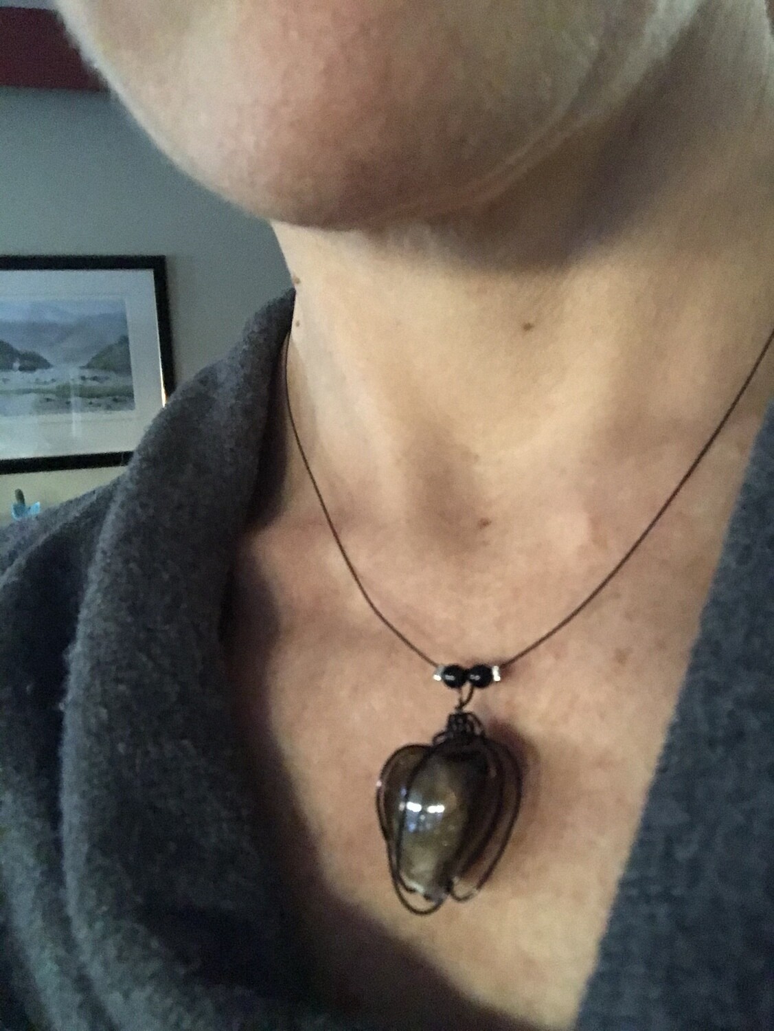 COLLIER COEUR DE MURANO SMOKEY