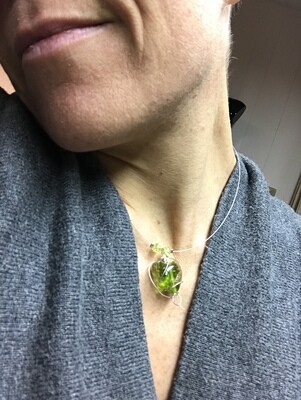 COLLIER COEUR DE MURANO VERT
