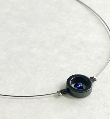 COLLIER CERCLE HÉMATITE