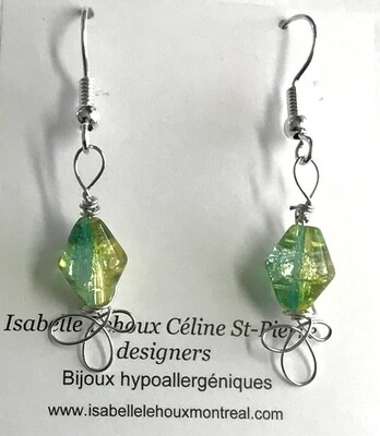 BOUCLES D’OREILLES VERRE AQUA