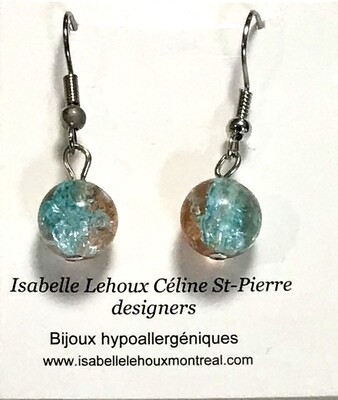 BOUCLES D’OREILLES BOULES DE VERRE