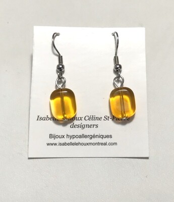 BOUCLES D’OREILLES CARRÉ DE VERRE BOUCLES D’OREILLES CARRÉ DE VERRE