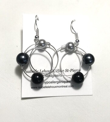 BOUCLES D’OREILLES C CHIC MIX NOIR