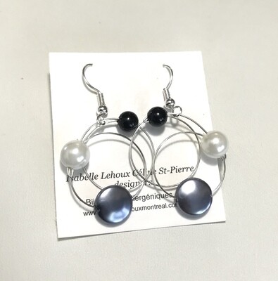 BOUCLES D’OREILLES C CHIC MIX NOIR