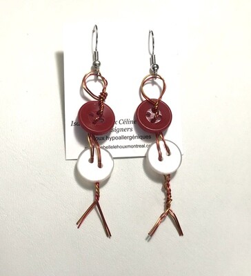 BOUCLES D’OREILLES DOUBLE BOUTONS