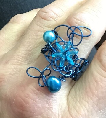 BAGUE DENTELLE TURQUOISE