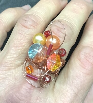 BAGUE ORANGE PRESSÉE