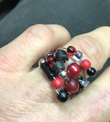 BAGUE CERISE NOIRE