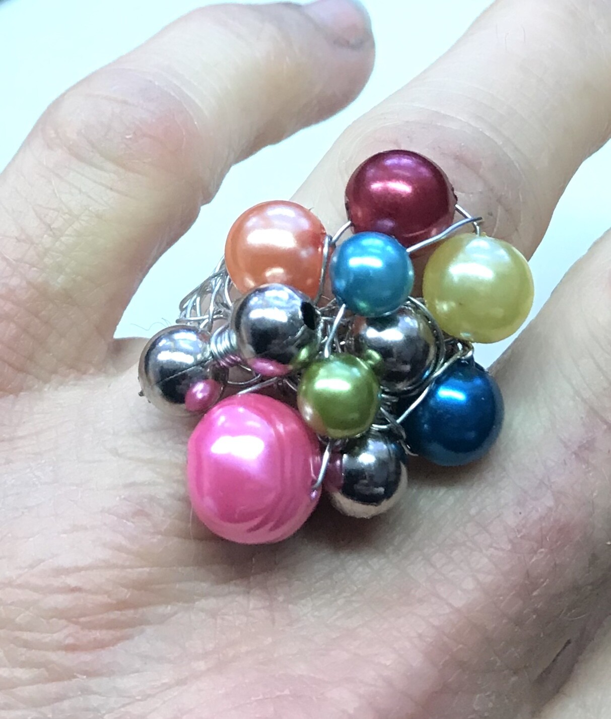 BAGUE GRAPPE MULTICOLORE
