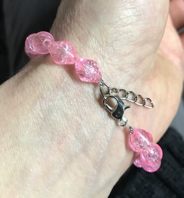 BRACELET ROSE DE VERRE