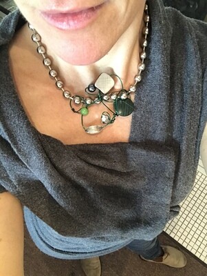 COLLIER VERT ARGENT