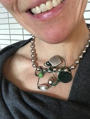 COLLIER VERT ARGENT