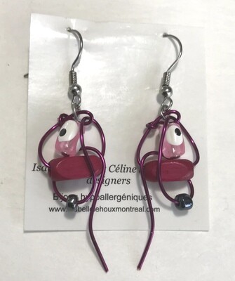 BOUCLES D’OREILLES L’ŒIL ROSE