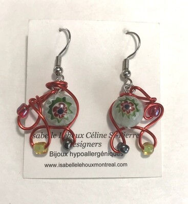 BOUCLES D’OREILLES TRICYCLE ROUGE
