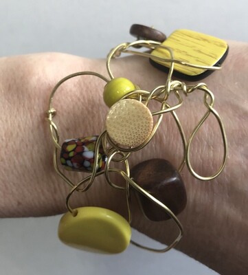 BRACELET JAUNE BOISÉ