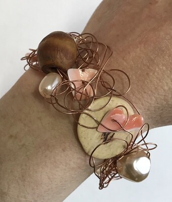 BRACELET FOUFOU COQUILLAGES ORANGE