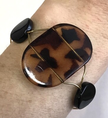 BRACELET LÉOPARD NOIR