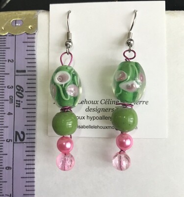 BOUCLES D’OREILLES QUATUOR VERT