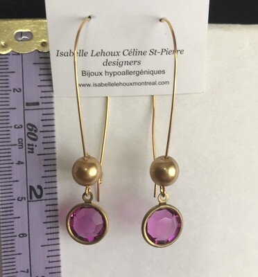 BOUCLES D’OREILLES CRISTAL ROSE