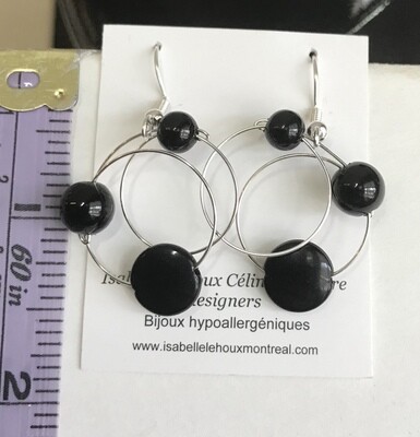 BOUCLES D’OREILLES C CHIC NOIRES