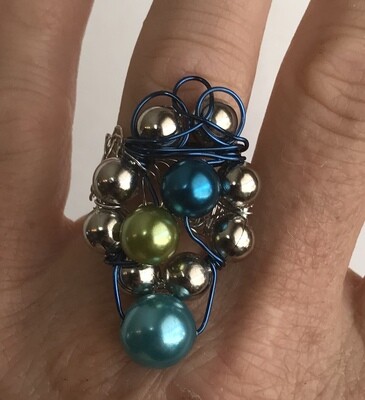 BAGUE AQUA CHAÎNE