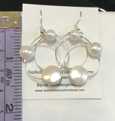 BOUCLES D’OREILLES C CHIC BLANC PERLE