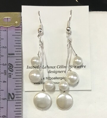 BOUCLES D’OREILLES MOBILES BLANC PERLE