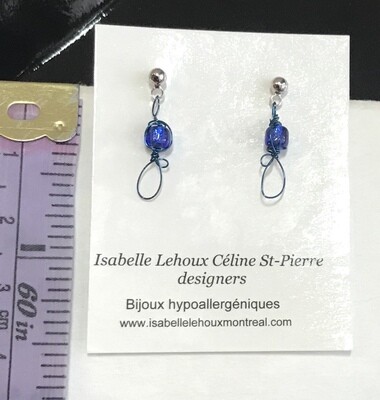 BOUCLES D’OREILLES MINI BLEU