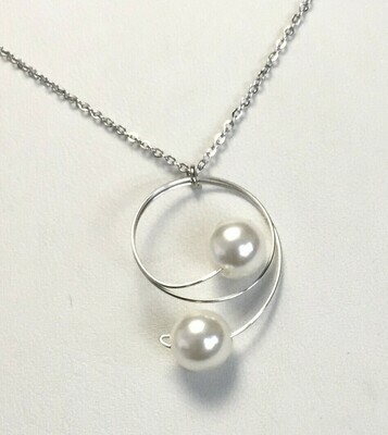 ENSEMBLE 2 BIJOUX DUO DE PERLES BLANC